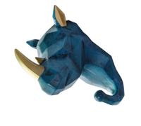 CAXUSD Crochet Mural en Résine Patère Décorative Pratique Forme Rhinocéros Bleu pour Manteaux, pour Salle de Bain ou Chambre à Thème Animalier