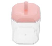 CAXUSD Distributeur avec Couvercle Étanche, Boîte de Rangement Petite Taille en Rose, Organisateur pour Salle de Bain et Maquillage, Rangement Pratique pour Cotons, Cure-Dents