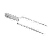 CAXUSD Fourche à Deux Dents en Acier Argenté Design Ergonomique et Finition Antirouille pour Aération Sol et Plantation Professionnelle de Fleurs