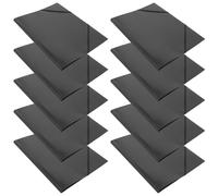 CAXUSD Lot de 10 Chemises Cartonnées A4 avec Fermeture Élastique Sécurisée en Plastique Noir, Organiseur Portable avec 3 Rabats pour Bureau Professionnel et Scolaire
