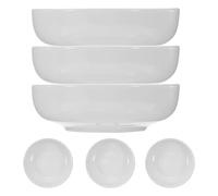 CAXUSD Lot de 6 Petites Assiettes à Trempette en Céramique Blanche, Empilables et Faciles à Transporter, Maison Camping, Dimensions 8×2,5 Cm