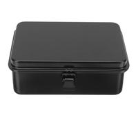 CAXUSD Malette Metal Noire en Fer, Boîte de Rangement en Fer Robuste et Réutilisable pour Vis et Tournevis, Petite Caisse à Outil Maison et L'atelier
