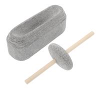 CAXUSD Mortier et Pilon en Pierre Naturelle 15 Cm, Broyeur Manuel Silencieux Multifonction pour Médecine Traditionnelle Chinoise et Épices, Outil de Broyage Cuisine Solide et Hygiénique,