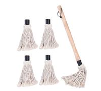 CAXUSD Pinceau à badigeonner barbecue 6 pièces manche en bois, fil de coton naturel, tête interchangeable, brosse remplaçable pour griller et ustensiles barbecue Plusieurs styles