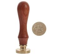 CAXUSD Tampon à Cire Vintage Étoile avec Manche Bois Sceau Métallique pour Cartes Lettres et Invitations Kit Polyvalent pour Scellement Élégant