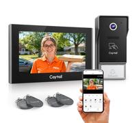 Caytail Kit Visiophone 2 Fils WiFi6 Bi-Bande, Écran Tactile IPS 7", Audio Bidirectionnel, Caméra 1080P, Détection Humaine, Déverrouillage à distance, RFID