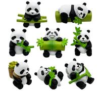 Cayway 8 PCS Mini Panda, Accessoires de Jardin Miniature, Miniature Jardin Ornement de Mini Décoration de Panda pour Décoration de Maison de Poupée