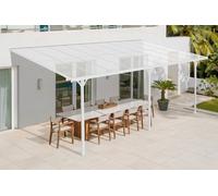 Carport adossé KLEO Cazeboo abri voiture aluminium 5,5x3 m toit polycarbonate blanc 16,5 m²