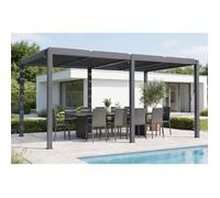 Cazeboo pergola bioclimatique 5x3 autoportée agosta hauteur 250cm - aluminium gris