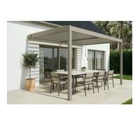 Cazeboo pergola bioclimatique adossée 4x3m piana aluminium taupe