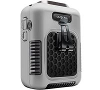 CAZOKASI Ventilateur portable de refroidissement et de prévention des coups de chaleur (orange industriel noir) (gris industriel noir)