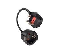 CAZSTYK Câble adaptateur d'alimentation UK vers UE, 3 broches UK vers UE 4,8 mm femelle, câble en cuivre noir à 3 fils pour une utilisation domestique en intérieur