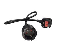 CAZSTYK Câble adaptateur d'alimentation UK vers UE, 3 broches UK vers UE 4,8 mm femelle, câble en cuivre noir à 3 fils pour une utilisation domestique en intérieur