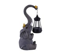 CAZSTYK Figurine éléphant en résine avec lumière solaire - Décoration de jardin - Cadeau de pendaison de crémaillère et de Pâques - Facile à utiliser - Cadeau de pendaison de crémaillère
