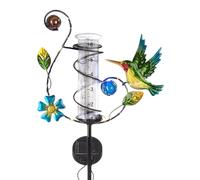 CAZSTYK Jauge de précipitation solaire unique inspirée des fleurs avec tube en verre pour mesurer les conditions météorologiques extérieures