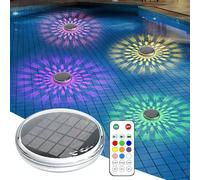 CAZSTYK La lumière solaire flottante lumineuse avec modes RVB crée une ambiance nocturne pour les fêtes de piscine, décoration de piscine