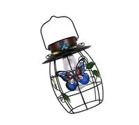 CAZSTYK Lampe solaire à suspendre en forme de papillon résistant aux intempéries avec boule de verre et indice d'étanchéité IP65 pour jardin solaire extérieur