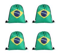 CAZSTYK Lot de 4 sacs robustes à motif drapeau pour les amateurs de sport et les amateurs de tournoi avec cordon de serrage