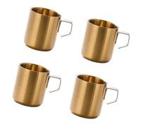 CAZSTYK Lot de 4 tasses de voyage en acier inoxydable, idéales pour les boissons chaudes et froides, tasse à boire du lait avec poignée, tasse isotherme antirouille