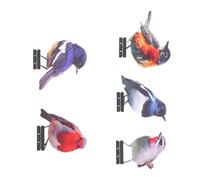 CAZSTYK Lot de 5 oiseaux décoratifs en fer pour jardin, clôture, cour, piquet d'ornement, décoration unique de cour