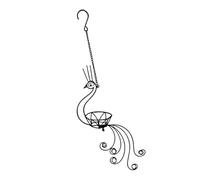 CAZSTYK Panier à suspendre en fer robuste avec chaîne pour beau jardin et véranda, terrasse, décoration de paons en fer