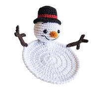 CAZSTYK Tapis de Boisson de Table pour Les fêtes, D | Coussin de tasse en crochet tricoté pour les zones de café, accent de Noël avec affichage confortable de soins de