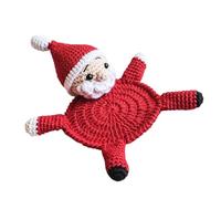 CAZSTYK Tapis de Boisson de Table pour Les fêtes, E | Coussin de tasse en crochet tricoté pour les zones de café, accent de Noël avec affichage confortable de soins de