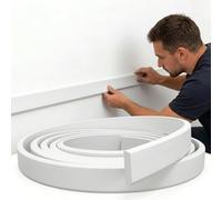 CBBEONRN Moulure Murale Autoadhésive en PVC Baguette De Finition Souple Et Flexible pour Décoration Mur Plinthe Et Carrelage Bande De Bordure Autocollante pour Salon Et Cuisine W 2.5cm, L 3m