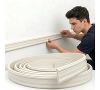 CBBEONRN Plinthe Souple Autoadhésive en PVC Moulure Murale Adhésive Blanche pour Finition Et Décoration Bande De Bordure Flexible pour Mur W 7cm, L 4m