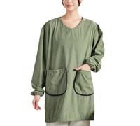 CBBEONRN Tablier Manches Longues avec Poche Tablier De Travail Femmes Vaisselle Nettoyage Et Travaux De Laboratoire Protection Robuste Green,One Size