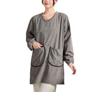 CBBEONRN Tablier Manches Longues avec Poche Tablier De Travail Femmes Vaisselle Nettoyage Et Travaux De Laboratoire Protection Robuste Grey,One Size