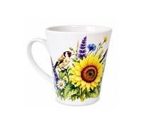 Cbkréation Mug Chardonneret Tournesol et Fleurs en Céramique 320 ml Multicolore