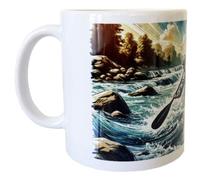 Cbkreation Mug en céramique blanche kayak