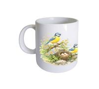 CBKréation Mug en céramique Petits Oiseaux 35 cl Blanc