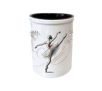 CBKREATION Porte stylos multicouleurs danseuse en céramique Dim : H 13 cm Diam 9 cm
