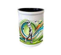 CBKREATION Porte stylos multicouleurs golf en céramique Dim : H 13 cm Diam 9 cm