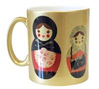 Cbkreation Tasse en céramique dorée poupées russes