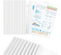 CC ODDHOME, lot de 20 barrettes de fixation A4, largeur du dos : 10 mm, capacité de 90 feuilles, dossier à barrettes A4 pour le bureau, l'école, les dossiers et l'organisation de documents, blanc