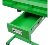 CCAUUB Table de travail à roulettes en acier carbone avec tiroir | Acier au carbone robuste - Revêtement en plastique durable / poignée ergonomique pour une manœuvre facile