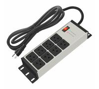 CCCEI - Parasurtenseur 20 A robuste avec 8 prises, calibre 12, pour industrie, magasin, garage, métal, multiprise, rallonge de 1,8 m