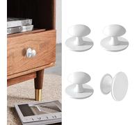 CcHhyyt 4 pièces Boutons autocollants pour placard Blanc Boutons autocollants pour placard en acier inoxydable Poignée à coller pour tiroirs Porte de douche Miroir Armoire en verre Poignée sans