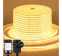 CCILAND Bande LED COB - 15 m - 24 V - Intensité variable - Blanc chaud | Minuteur étanche flexible bande LED autocollante pour la maison, la cuisine, l'intérieur et l'extérieur