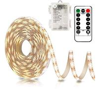 CCILAND LED Streifen Batteriebetrieben, 3 Meter 90 LED Batterie led Streifen für Deko Schneidbar,Selbstklebend,Fernbedienung,Timer,8 Modi,Dimmbar Warmweiß (Warmweiß)