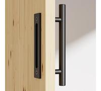 CCJH 30.48cm /12“ Noir Poignée de porte Pour la porte de grange coulissante - Black Sliding Barn Wood Door Handle Door Pull Flush Handle