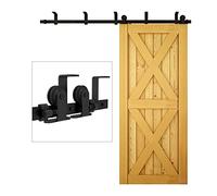 CCJH 5FT/152cm Quincaillerie Kit de Rail pour Porte Coulissante pour Montage au plafond système de quincaillerie à Célibataire porte (Monture supérieure Forme de T Cintre à rouleaux Set)