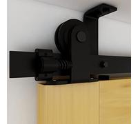 CCJH 6FT/183cm Quincaillerie Kit de Rail pour Porte Coulissante pour Montage au plafond système de quincaillerie à Célibataire porte (Monture supérieure Forme de T Cintre à rouleaux Set)