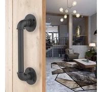 CCJH poignée de porte rétro pour quincaillerie de meubles de porte de grange coulissante 1PC, poignée de porte noire 30CM / 12 pouces