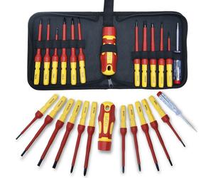 CCLIFE 13 pcs. VDE Tournevis isolé avec jeu de lames interchangeables Tournevis magnétique in tecteur de tension Fente & PH & PZ & Torx Set