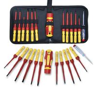 CCLIFE 13 pcs. VDE Tournevis isolé avec jeu de lames interchangeables Tournevis magnétique in tecteur de tension Fente & PH & PZ & Torx Set