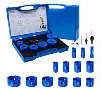 CCLIFE 18pcs Coffret de Scie Cloche HSS Bi-métal, lame scie metal Ø16-76mm avec boîte en plastique, profondeur de coupe 38mm, pour acier inoxydable PVC Panneau Plastique Bois